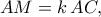 AM = k\,AC,
