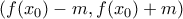 (f(x_0)-m,f(x_0)+m)