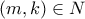 (m,k)\in N