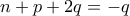 n+p+2q=-q