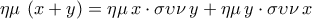\displaystyle{\eta \mu\,\left(x+y\right)=\eta \mu\,x\cdot \sigma \upsilon \nu\,y+\eta \mu\,y\cdot \sigma \upsilon \nu\,x} \displaystyle{\eta \mu\,\left(x+y\right)=\eta \mu\,x\cdot \sigma \upsilon \nu\,y+\eta \mu\,y\cdot \sigma \upsilon \nu\,x}