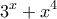 \displaystyle{3^x +x^4}