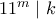 11^m\mid k