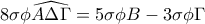\displaystyle{8 \sigma \phi \widehat{A\Delta\Gamma}=5\sigma \phi B-3\sigma \phi\Gamma}