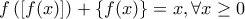 f\left(\left[f(x)\right]\right)+\{f(x)\}=x, \forall x \ge 0