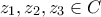 {z_1},{z_2},{z_3} \in C