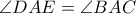 \angle DAE=\angle BAC