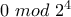 0\ mod\ 2^4