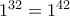 1^{32} = 1^{42}