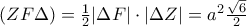 (ZF\Delta )=\frac{1}{2}|\Delta F|\cdot |\Delta Z|=a^2\frac{\sqrt{6}}{2}