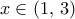 x\in (1,\,3)
