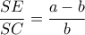 \dfrac{SE}{SC}=\dfrac{a-b}{b}