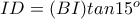 ID = (BI)tan15^{o}