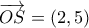 \overrightarrow{OS} = (2,5) \overrightarrow{OS} = (2,5)