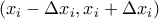(x_i-\Delta x_i,x_i+\Delta x_i)