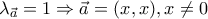\lambda _{\vec{a}}=1\Rightarrow \vec{a}=(x,x), x\neq 0