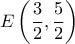 \displaystyle{E\left( {\frac{3}{2},\frac{5}{2}} \right)}