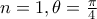 n=1, \theta = \frac {\pi}{4}