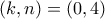 (k, n) = (0, 4)
