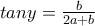 tany=\frac{b}{2a+b}