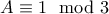 A\equiv 1\mod3