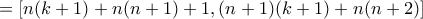 =[n(k+1)+n(n+1)+1, (n+1)(k+1)+n(n+2)]
