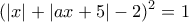 \displaystyle{(|x|+|ax + 5| - 2)^2 =1}