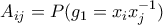 A_{ij} = P(g_1 = x_ix_j^{-1})