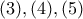 (3),(4),(5)
