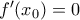 f' (x_0)=0