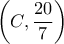 \displaystyle{ \left(C,\frac{20}{7}\right)}