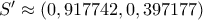 S'\approx (0,917742, 0,397177) S'\approx (0,917742, 0,397177)