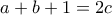 \displaystyle{a+b+1 = 2c}