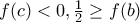f(c)<0, \frac{1}{2}\geq{f(b)}