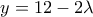 y = 12 - 2\lambda