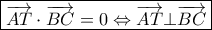 \boxed{\overrightarrow {AT} \cdot \overrightarrow {BC} = 0 \Leftrightarrow \overrightarrow {AT} \bot \overrightarrow {BC}} \boxed{\overrightarrow {AT} \cdot \overrightarrow {BC} = 0 \Leftrightarrow \overrightarrow {AT} \bot \overrightarrow {BC}}