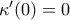{\kappa }'(0)=0