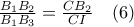 \frac{B_{1}B_{2}}{B_{1}B_{3}}=\frac{CB_{2}}{CI} \quad (6)