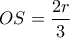 OS=\dfrac{2r}{3}