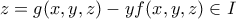 z = g(x,y,z) - yf(x,y,z) \in I