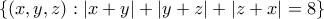 \left \{ (x,y,z):\left | x+y \right |+\left | y+z \right |+\left | z+x \right | =8\right \}