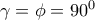 \gamma =\phi =90^0