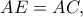 AE=AC,