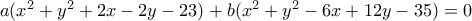 a(x^2+y^2+2x-2y-23)+b(x^2+y^2-6x+12y-35)=0