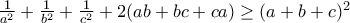 \frac{1}{a^2}+\frac{1}{b^2}+\frac{1}{c^2}+2(ab+bc+ca)\geq (a+b+c)^2