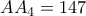 AA_{4}=147