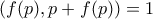 (f(p),p+f(p))=1