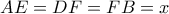 AE=DF=FB=x