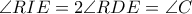 \angle RIE=2\angle RDE=\angle C