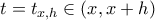 t=t_{x,h}\in (x,x+h)